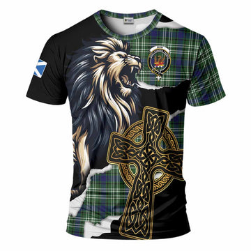 Mow Tartan Scottish T-Shirt Lion Celtic Heritage