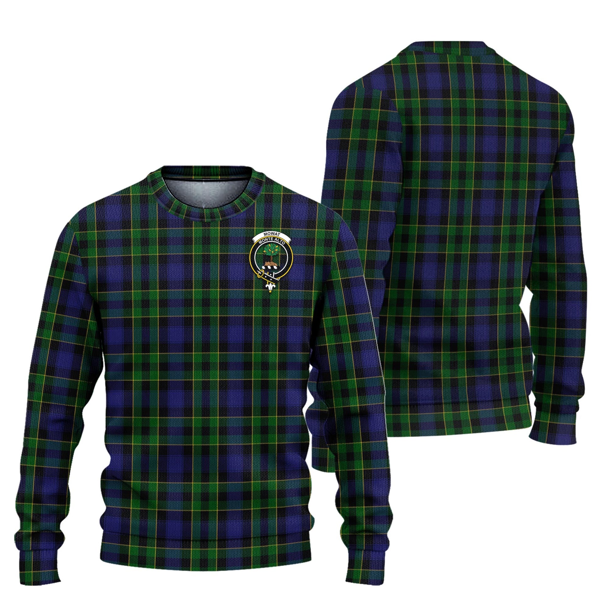 Mowat Tartan Ugly Sweater with Family Crest Unisex - Tartan Vibes Clothing