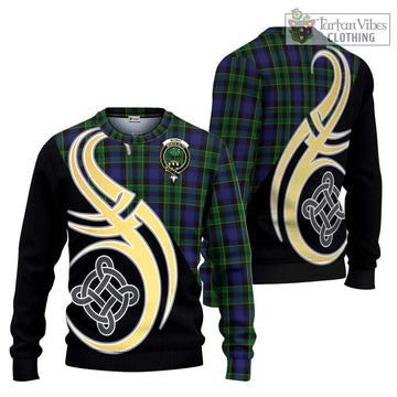 Mowat Tartan Ugly Sweater with Family Crest and Celtic Symbol Style Unisex - Tartan Vibes Clothing