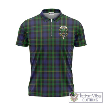 Mowat Tartan Zipper Polo Shirt with Family Crest Unisex - Tartan Vibes Clothing