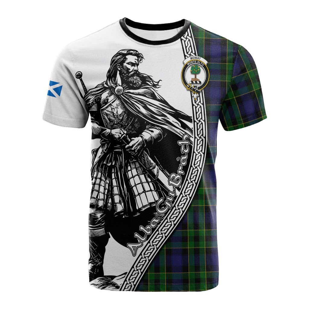 Mowat Tartan Clan Crest Cotton T-shirt with Highlander Warrior Celtic Style Kid's Shirt - Tartan Vibes Clothing