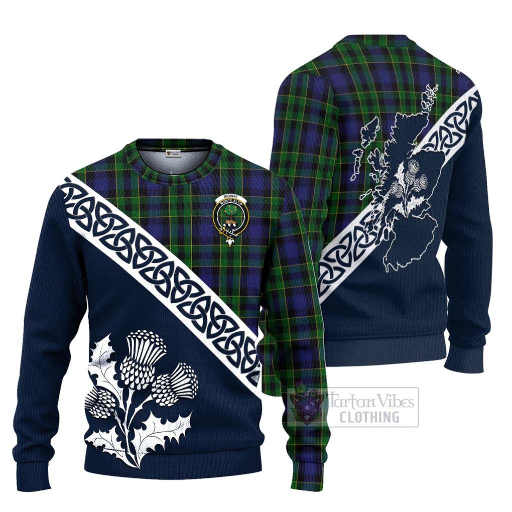 Mowat Tartan Ugly Sweater Featuring Thistle and Scotland Map Unisex - Tartan Vibes Clothing