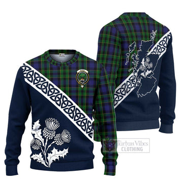 Mowat Tartan Ugly Sweater Featuring Thistle and Scotland Map Unisex - Tartan Vibes Clothing
