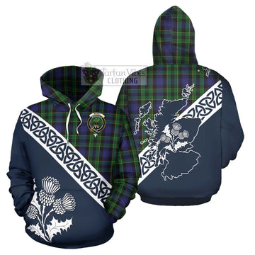 Mowat Tartan Hoodie Featuring Thistle and Scotland Map Zip Hoodie - Tartan Vibes Clothing