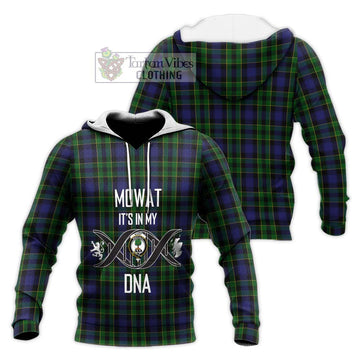 Mowat Tartan Knitted Hoodie with Family Crest DNA In Me Style Unisex Knitted Pullover Hoodie - Tartan Vibes Clothing