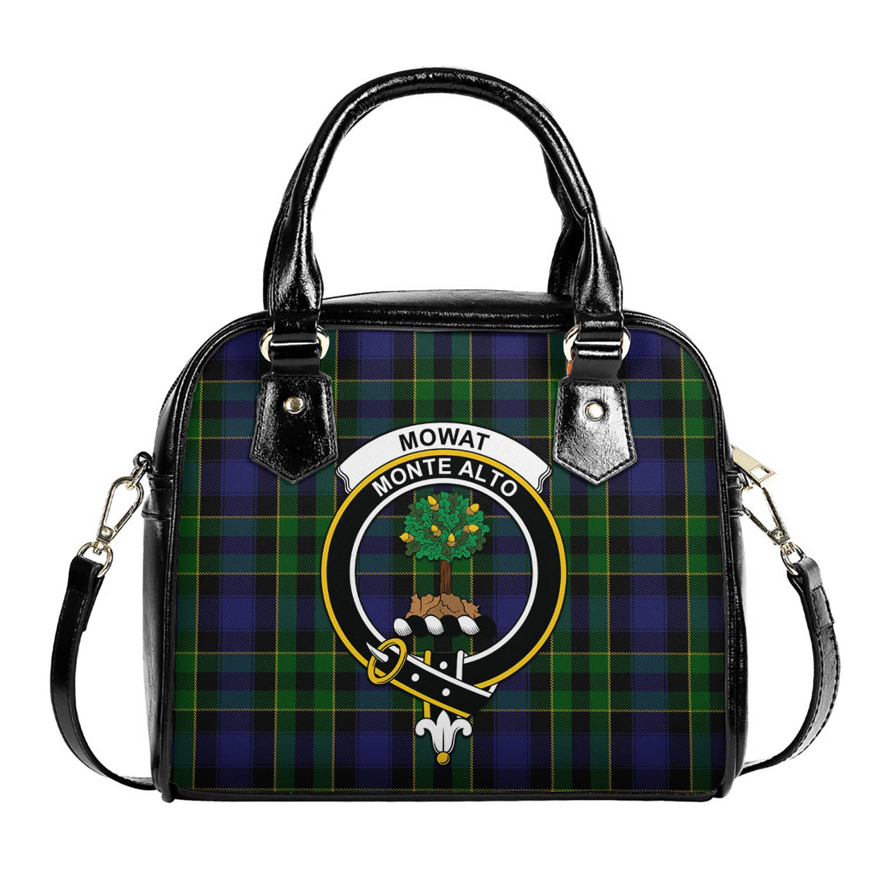 Mowat Tartan Shoulder Handbags with Family Crest One Size 6*25*22 cm - Tartanvibesclothing