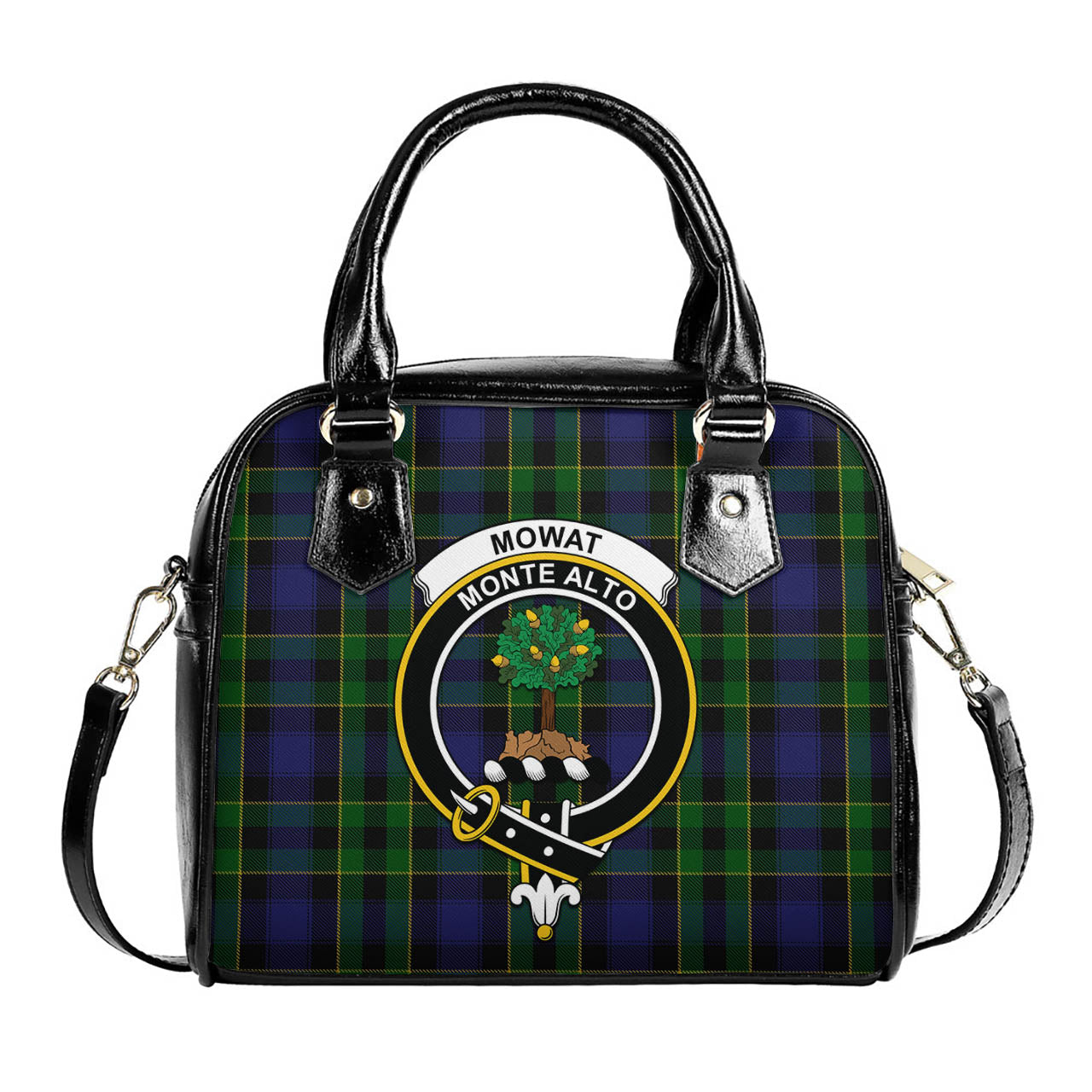 Mowat Tartan Shoulder Handbags with Family Crest One Size 9*21*24 cm (3.54*8.27*9.45 inches) - Tartan Vibes Clothing