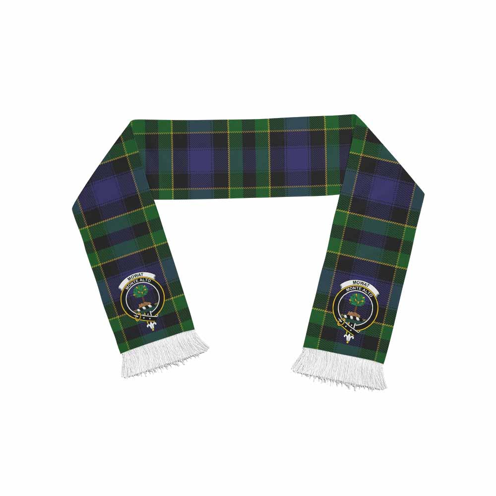 Mowat Tartan Ruffneck Scarf with Family Crest One Size 67.7*6.7 inches - Tartan Vibes Clothing