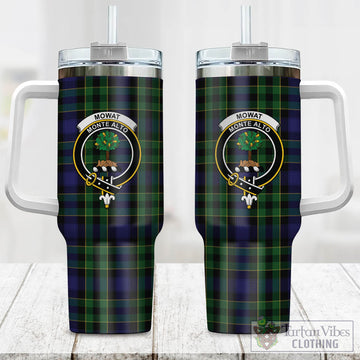 Mowat Tartan and Family Crest Tumbler with Handle