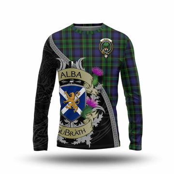 Mowat Tartan Family Crest Long Sleeve T-Shirt Lion Rampant Royal Thistle Shield Celtic Inspired Unisex - Tartan Vibes Clothing