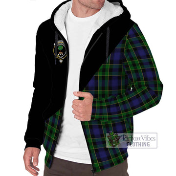 Mowat Tartan Sherpa Hoodie with Family Crest and Military Logo Style Unisex S - Tartan Vibes Clothing