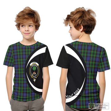 Mowat Tartan Kid T-Shirt with Family Crest Circle Style Youth XL Size14 - Tartan Vibes Clothing