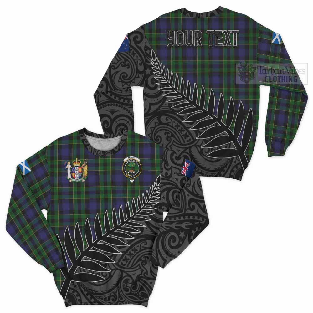 Mowat Crest Tartan Sweatshirt with New Zealand Silver Fern Half Style Unisex - Tartan Vibes Clothing