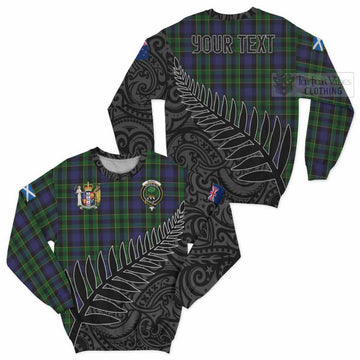 Mowat Crest Tartan Sweatshirt with New Zealand Silver Fern Half Style Unisex - Tartan Vibes Clothing