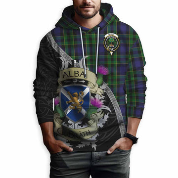 Mowat Tartan Family Crest Hoodie Lion Rampant Royal Thistle Shield Celtic Inspired Pullover Hoodie - Tartan Vibes Clothing