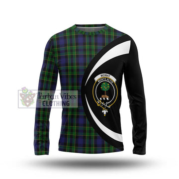 Mowat Tartan Long Sleeve T-Shirt with Family Crest Circle Style Unisex - Tartan Vibes Clothing