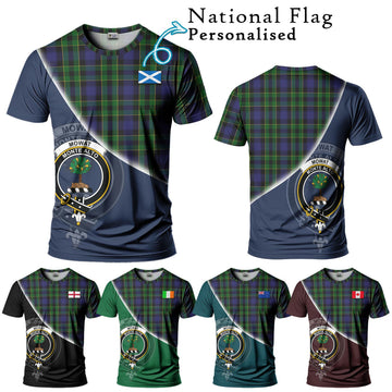 Mowat Tartan T-Shirt with Personalised National Flag and Family Crest Half Style Kid's Shirt - Tartan Vibes Clothing