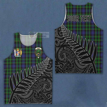 Mowat Crest Tartan Men's Tank Top with New Zealand Silver Fern Half Style Men - Tartan Vibes Clothing