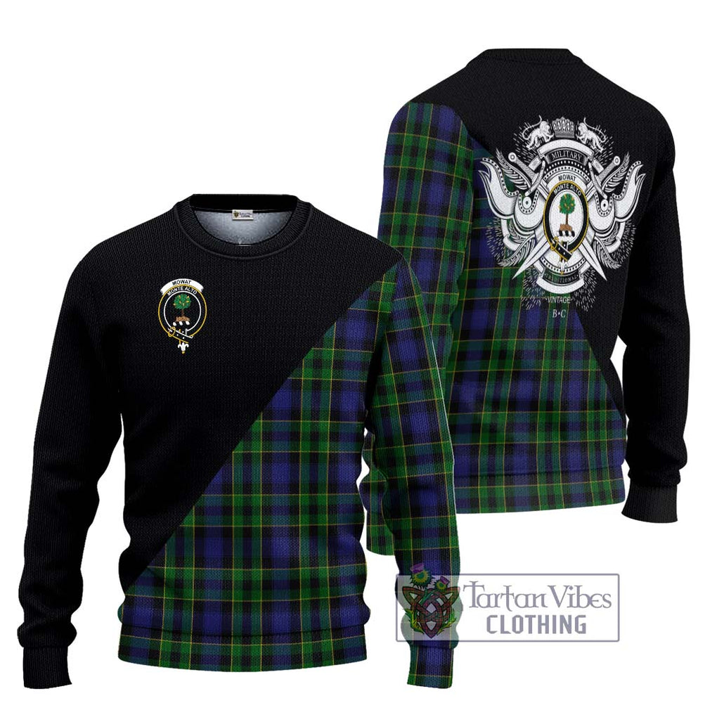 Mowat Tartan Ugly Sweater with Family Crest and Military Logo Style Unisex - Tartan Vibes Clothing