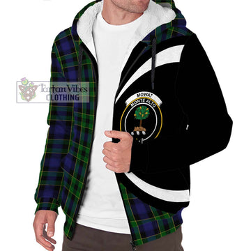 Mowat Tartan Sherpa Hoodie with Family Crest Circle Style Unisex S - Tartan Vibes Clothing