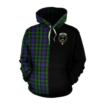 Mowat Tartan Cotton Hoodie with Family Crest and Half Of Me Style Pullover Hoodie XS - Tartan Vibes Clothing
