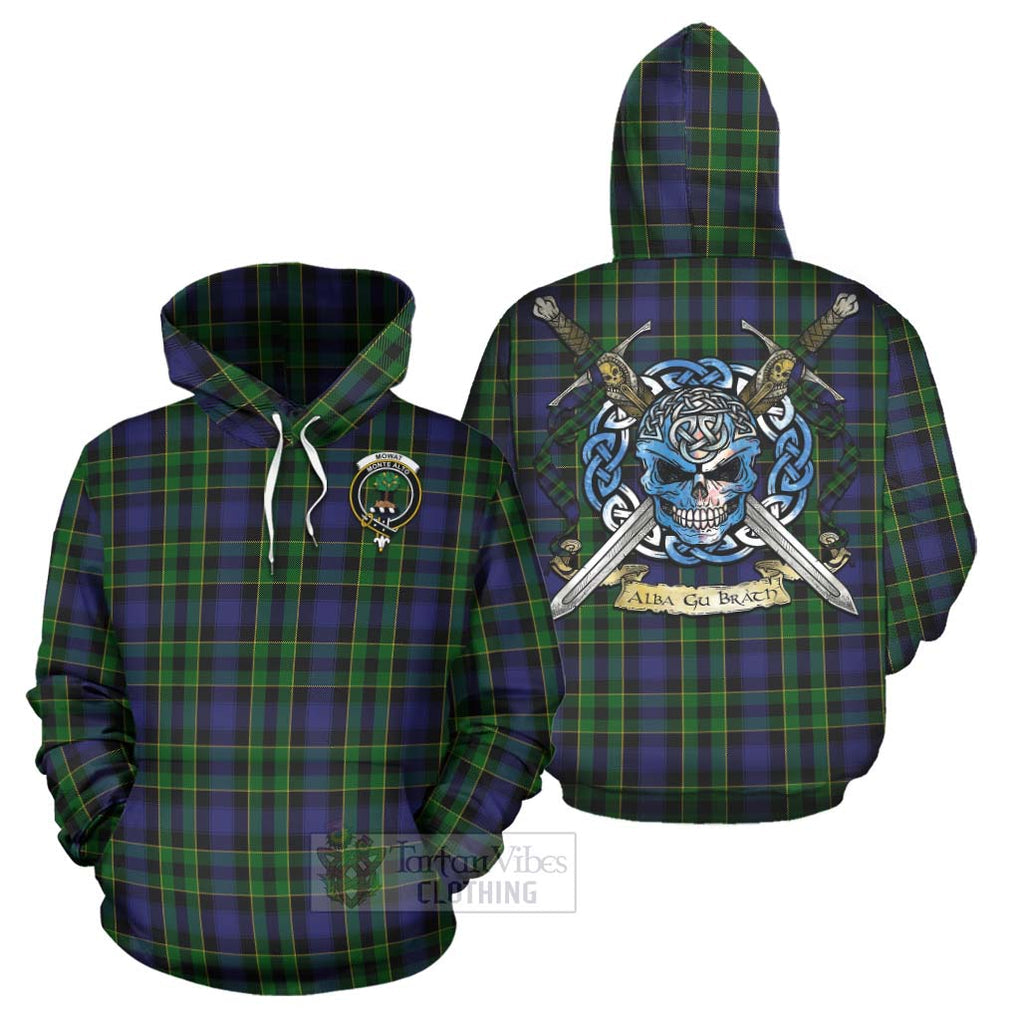Mowat Tartan Hoodie with Family Crest Celtic Skull Style Zip Hoodie - Tartan Vibes Clothing