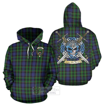 Mowat Tartan Hoodie with Family Crest Celtic Skull Style Zip Hoodie - Tartan Vibes Clothing