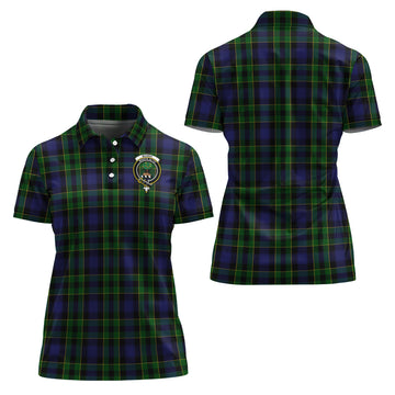 Mowat Tartan Polo Shirt with Family Crest For Women