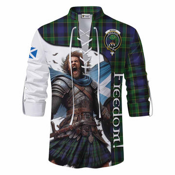 Tartan Vibes Clothing Mowat Crest Tartan Ghillie Kilt Shirt Inspired by the Freedom of Scottish Warrior