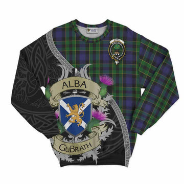 Mowat Tartan Family Crest Sweatshirt Lion Rampant Royal Thistle Shield Celtic Inspired Unisex - Tartan Vibes Clothing