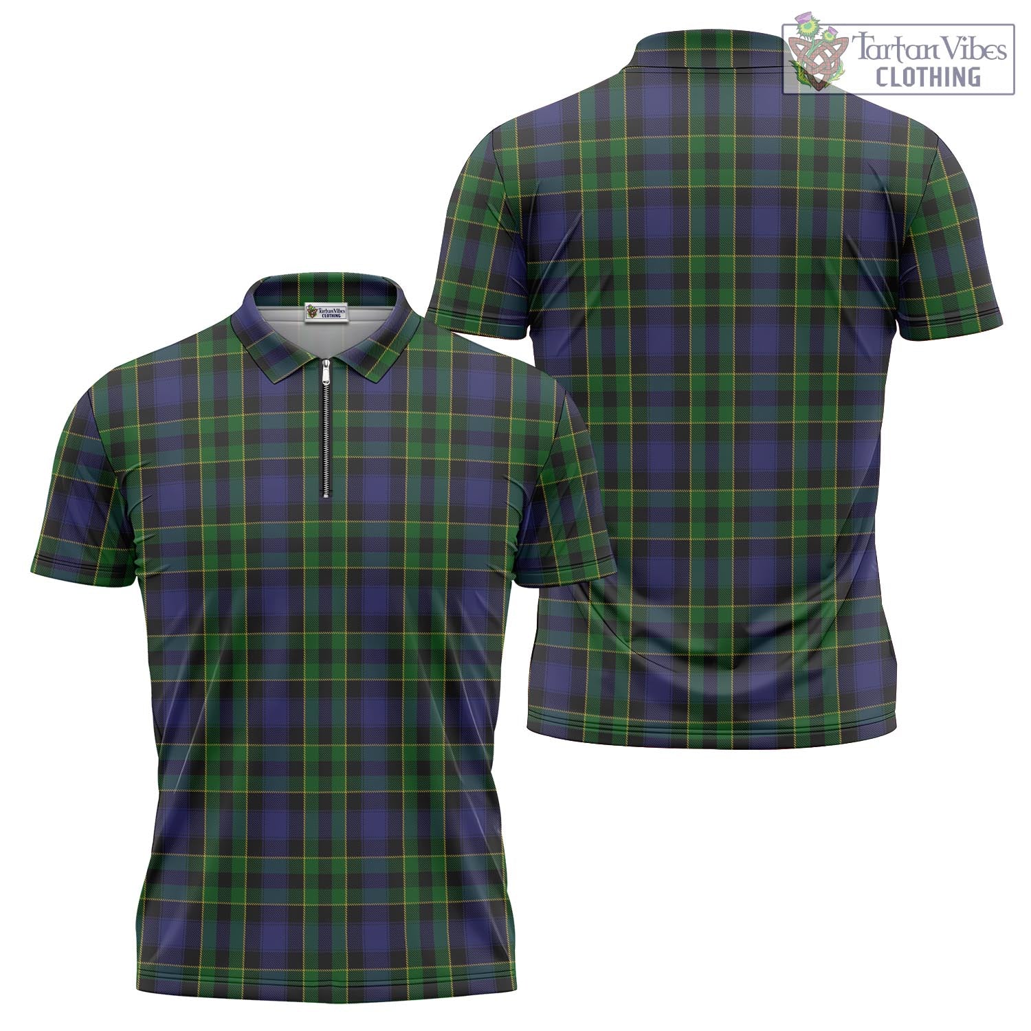 Mowat Tartan Zipper Polo Shirt Unisex - Tartan Vibes Clothing