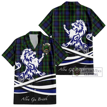 Mowat Tartan Hawaiian Shirt with Alba Gu Brath Regal Lion Emblem Kid - Tartan Vibes Clothing