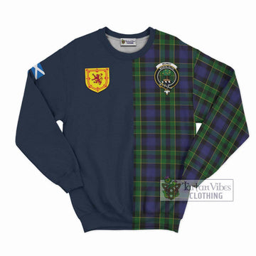 Mowat Tartan Sweatshirt Alba with Scottish Lion Royal Arm Half Style Unisex - Tartan Vibes Clothing