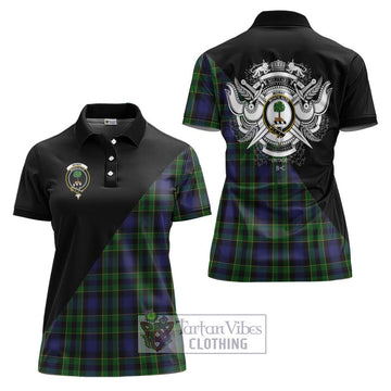Mowat Tartan Women's Polo Shirt with Family Crest and Military Logo Style Women - Tartan Vibes Clothing