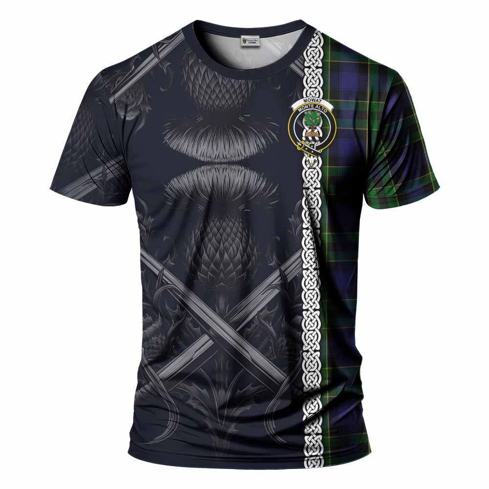 Mowat Tartan T-Shirt with Family Crest Cross Sword Thistle Celtic Vibes Kid's Shirt - Tartan Vibes Clothing