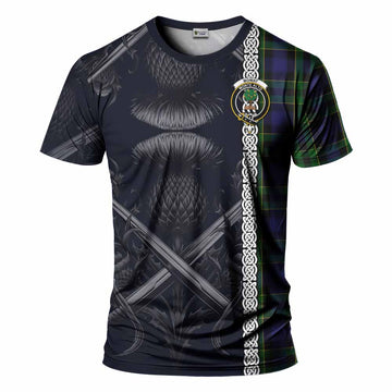 Mowat Tartan T-Shirt with Family Crest Cross Sword Thistle Celtic Vibes Kid's Shirt - Tartan Vibes Clothing