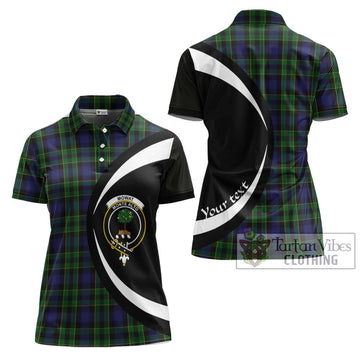 Mowat Tartan Women's Polo Shirt with Family Crest Circle Style Women - Tartan Vibes Clothing
