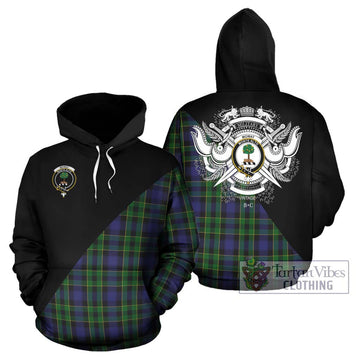 Mowat Tartan Hoodie with Family Crest and Military Logo Style Zip Hoodie - Tartan Vibes Clothing