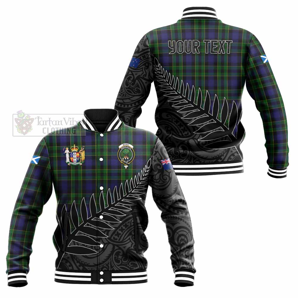 Mowat Crest Tartan Baseball Jacket with New Zealand Silver Fern Half Style Unisex - Tartan Vibes Clothing