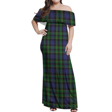 Mowat Tartan Off Shoulder Long Dress Women's Dress - Tartan Vibes Clothing