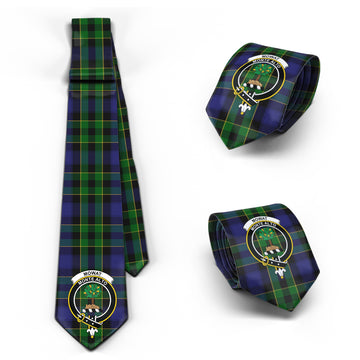 Mowat Tartan Classic Necktie with Family Crest