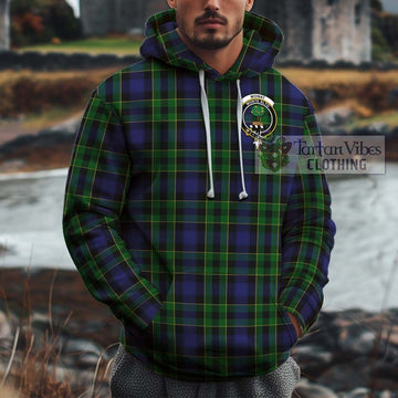 Mowat Tartan Cotton Hoodie with Family Crest Zip Hoodie - Tartan Vibes Clothing