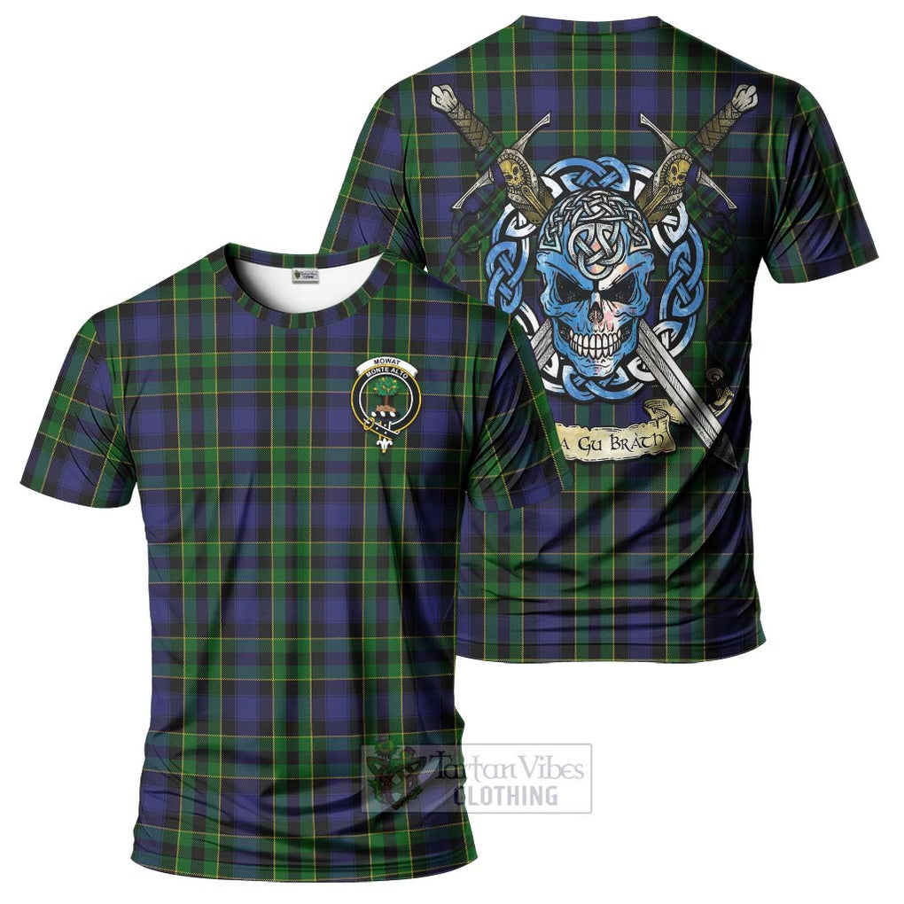 Mowat Tartan T-Shirt with Family Crest Celtic Skull Style Kid's Shirt - Tartan Vibes Clothing