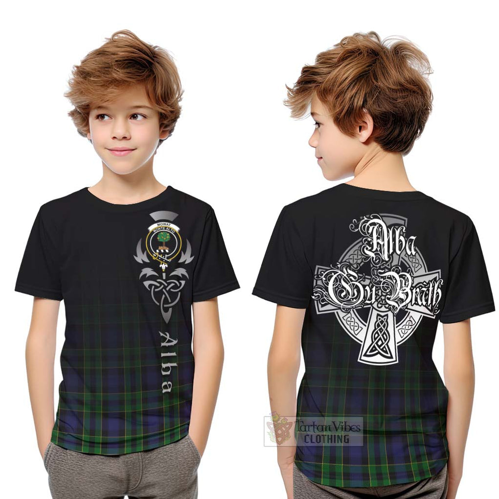 Mowat Tartan Kid T-Shirt Featuring Alba Gu Brath Family Crest Celtic Inspired Youth XL Size14 - Tartan Vibes Clothing