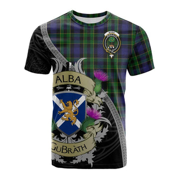 Mowat Tartan Family Crest Cotton T-shirt Lion Rampant Royal Thistle Shield Celtic Inspired Kid's Shirt - Tartan Vibes Clothing