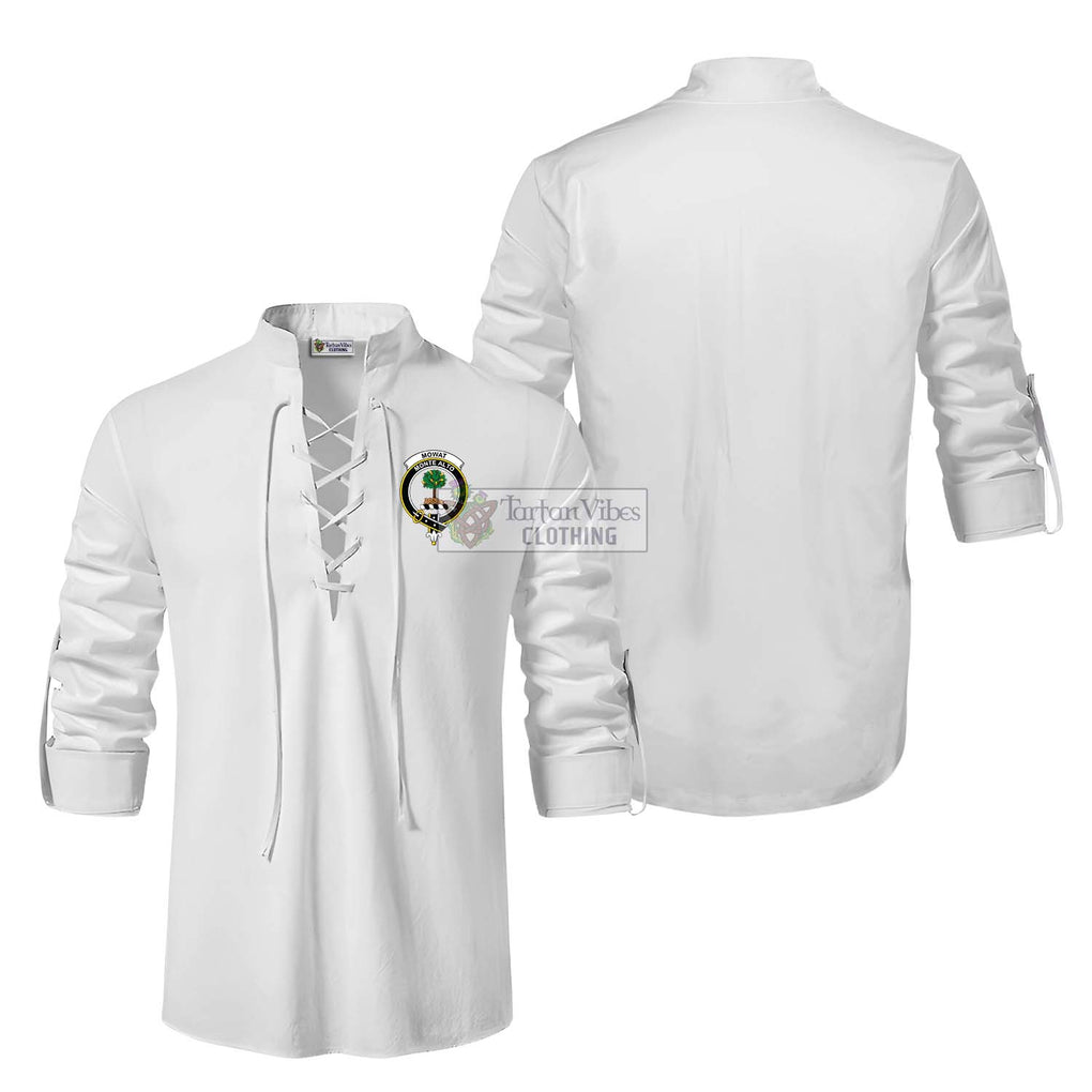Mowat Clan Crest Ghillie Kilt Shirt Men White - 2D-tartanvibesclothing