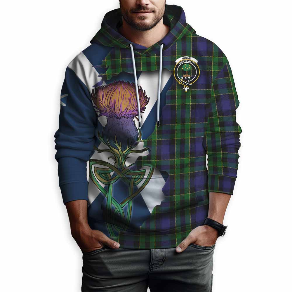 Mowat Tartan Family Crest Hoodie Scottish Thistle Celtic Inspired Pullover Hoodie - Tartan Vibes Clothing