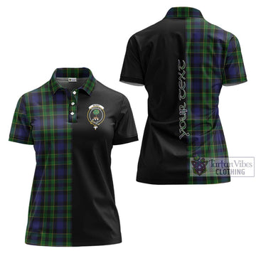 Mowat Tartan Women's Polo Shirt with Family Crest and Half Of Me Style Women - Tartan Vibes Clothing
