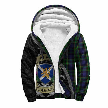 Mowat Tartan Family Crest Sherpa Hoodie Lion Rampant Royal Thistle Shield Celtic Inspired Unisex S - Tartan Vibes Clothing