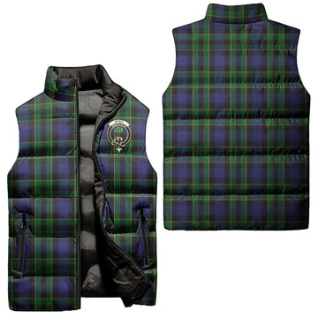 Mowat Tartan Sleeveless Puffer Jacket with Family Crest Unisex - Tartan Vibes Clothing